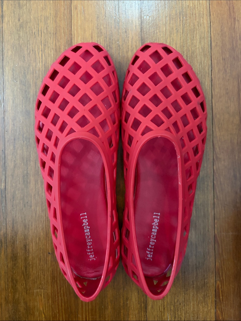 Jeffrey Campbell Women’s Red Jelly Flats